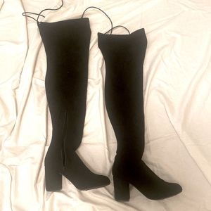 Over the knee suede boots